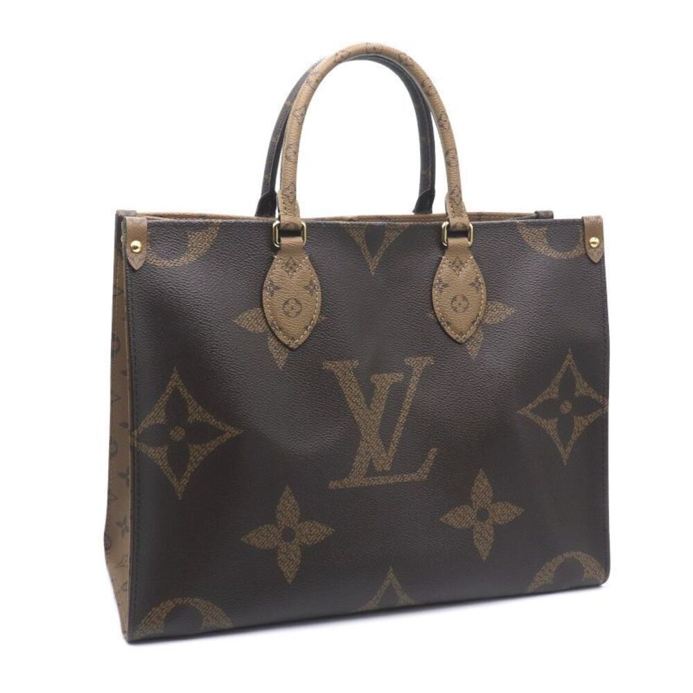 Louis Vuitton OnTheGo Monogram Reverse 2Way Shoulder Bag Canvas Leather Brown